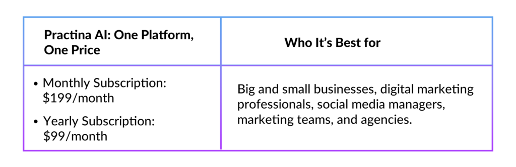Practina AI Pricing